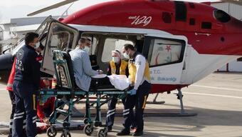 Yapay kalp için Bursa'dan Ankara'ya ambulans helikopterle götürüldü
