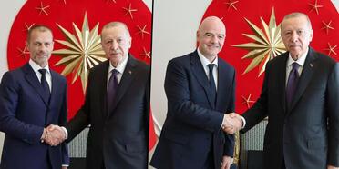 Cumhurbaşkanı Erdoğan, Infantino ve Ceferin'le görüştü