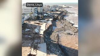 Libya Kızılayı paylaştı: Sel sonrası oluşan enkazı böyle görüntüledi