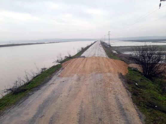 'Turuncu alarm' verilen Ergene Nehri, Uzunköprü'de taşkına neden oldu