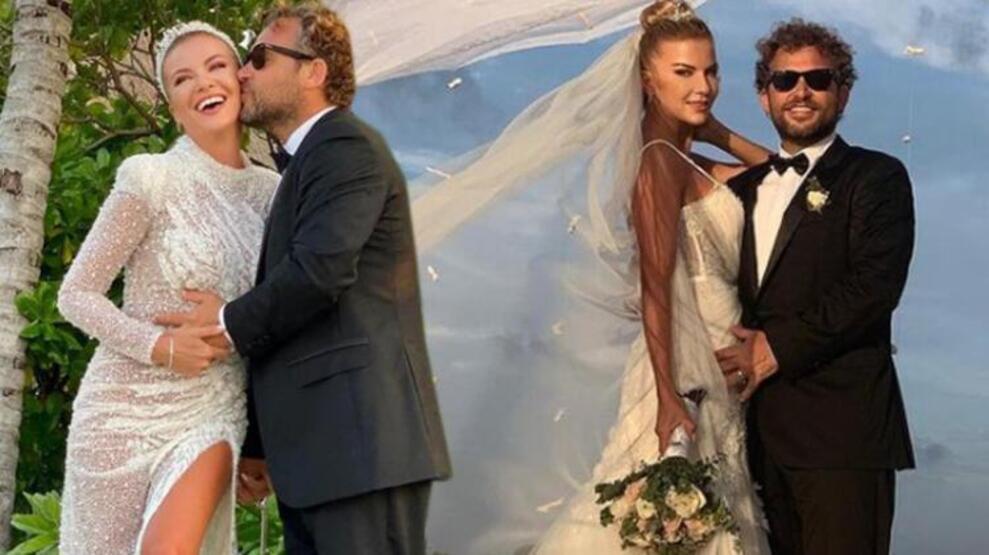 İvana Sert ile Sezer Demirci evlendi! İşte Maldivler'de gerçekleşen nikahtan ilk kareler