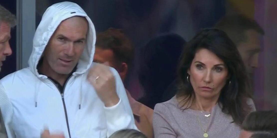 Zidane maçı eşiyle izledi