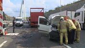 Yavuz Sultan Selim Köprüsü girişinde zincirleme kaza: 5 yaralı