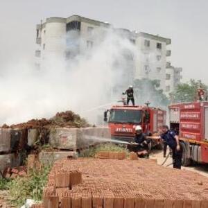 Mardin’de park halindeki motosiklet yandı
