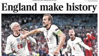 EURO 2020 başarısı İngiltere'de manşetlerde!