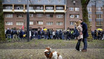 Hollanda'da sokaklar doldu taştı! Traktörle desteğe geldiler
