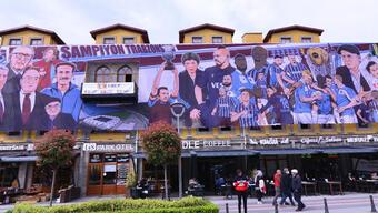 Trabzonspor taraftarından dev şampiyonluk pankartı