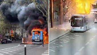 Paris'te yine elektrikli otobüs yandı
