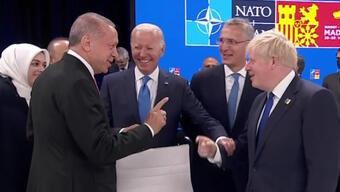 NATO'da 3'lü görüşme... Erdoğan-Biden-Johnson bir araya geldi