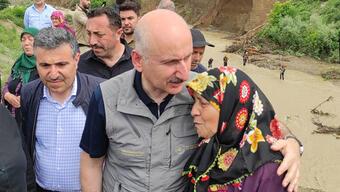 Bakan Karaismailoğlu, selden etkilenen Düzce'de incelemelerde bulundu