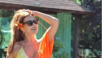 Aydan Şener'in bikinili pozu sosyal medyayı salladı