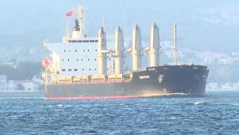 Tahıl yüklü gemi 'Navıstar' İstanbul Boğazı'ndan geçti