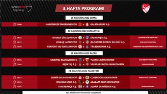 Spor Toto Süper Lig 3, 4 ve 5. hafta programı açıklandı