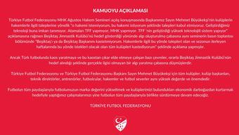 Türkiye Futbol Federasyonu'ndan Beşiktaş açıklaması