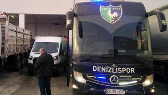 Denizlispor'un otobüsü deprem bölgesinde