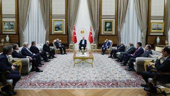 Cumhurbaşkanı Erdoğan, Şentop ile Cumhur İttifakı partilerinin genel başkanlarını kabul etti