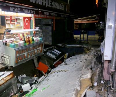 Beşiktaşta yolun çökmesi sonucu bir kişi yaralandı