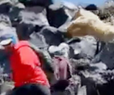 Ağrı Dağında Ukraynalı dağcıların ayı korkusu kamerada