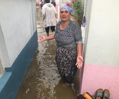 Edirnede evleri su basan vatandaşlar belediyeye isyan etti
