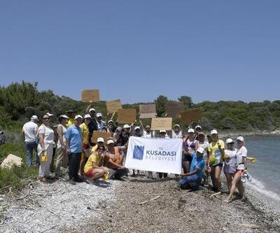 Dilek Yarımadası Milli Parkında kıyı temizliği yapıldı