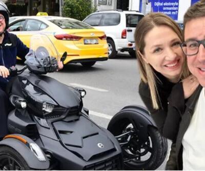 İbrahim Büyükak 700 bin TLlik yeni motosikletiyle trafikte
