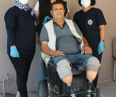 Alaşehirde iki bacağı protezli hastaya evde bakım hizmeti