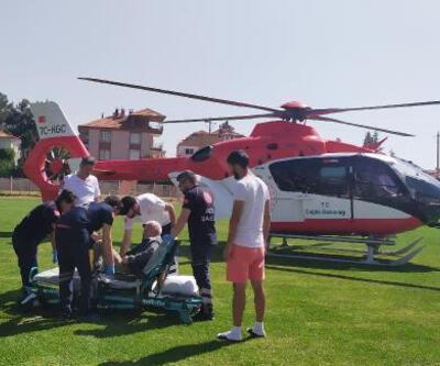 Kalp hastasına ambulans helikopter desteği
