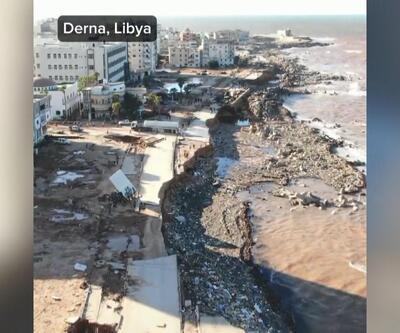 Libya Kızılayı paylaştı: Sel sonrası oluşan enkaz böyle görüntülendi