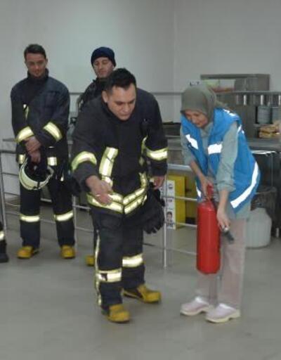Gediz Devlet Hastanesinde yangın tatbikatı