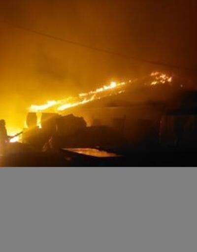 Geri dönüşüm tesisinde başlayan yangın, bitişikteki evin çatısına sıçradı