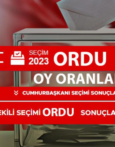 Geçici Ordu seçim sonuçları 14 Mayıs 2023 Ordu Cumhurbaşkanı ve  AK Parti, CHP,  İYİ Parti, MHP, Yeşil Sol oy oranları 2023