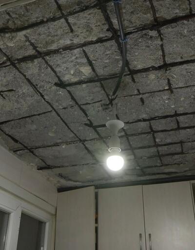 Şaşırtan görüntü Tavan betonu döküldü; midye kabukları ortaya çıktı