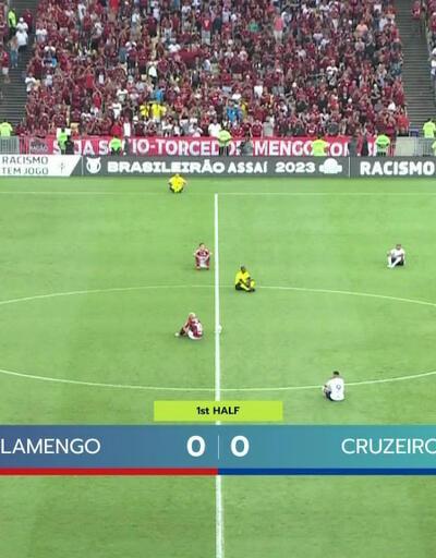 Vinicius Junior için Flamengo-Cruzeiro maçında otuma eylemi yapıldı