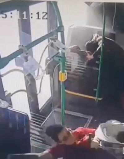 Başakşehirde İETT otobüsünün içindeki kaza dehşeti kamerada