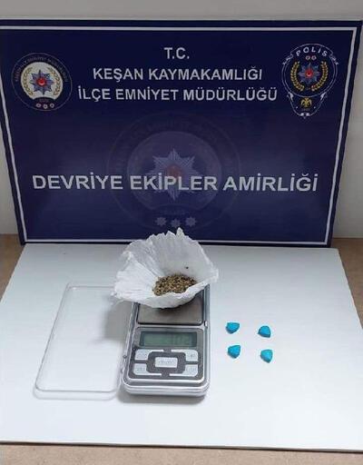 Edirne’de üzerinde uyuşturucu ele geçirilen şüpheliye gözaltı
