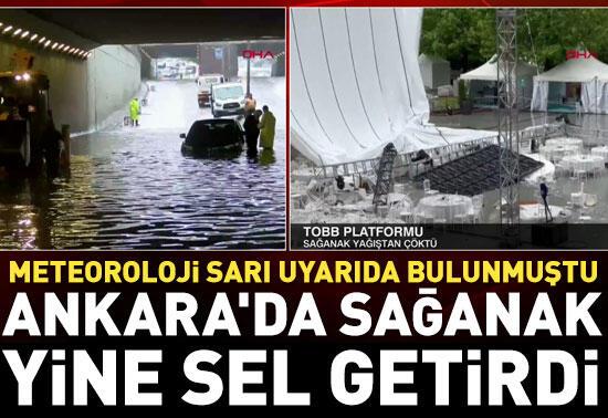 Ankara'da sağanak sel getirdi