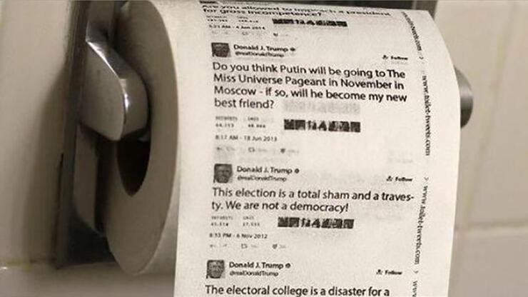 Trump'ın tweet'lerinden tuvalet kağıdı yaptılar