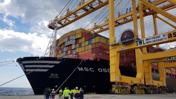 Dünyanın en büyük konteyner gemisi Tekirdağ'da