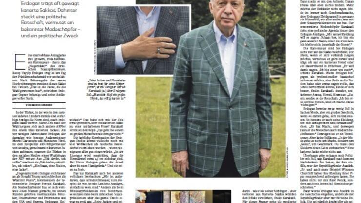Son dakika... Cumhurbaşkanı Erdoğan'ın 'ekose ceketleri' Alman gazetesinde