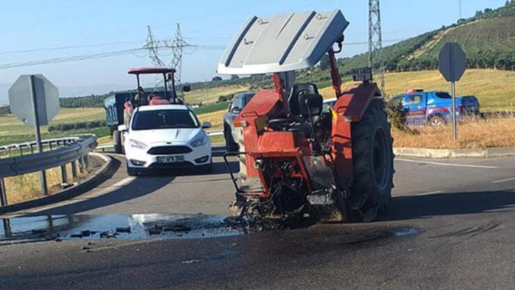Kazada, traktör ikiye bölündü: 2 yaralı