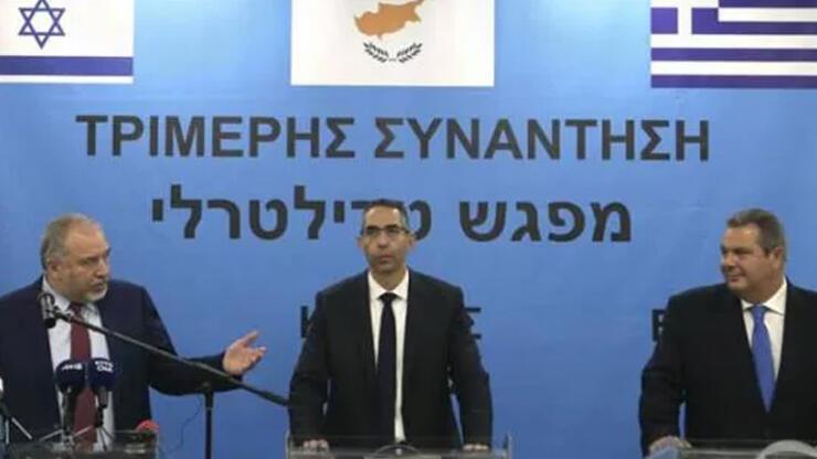İsrail, Yunanistan ve GKRY dışişleri bakanları üçlü zirvede bir araya geldi
