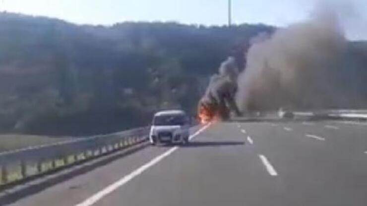 Kuzey Marmara Otoyolu'nda TIR yangını