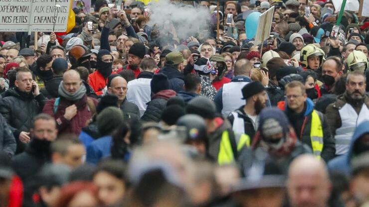 Belçika’daki protestolarda gözaltı sayısı 55’e yükseldi