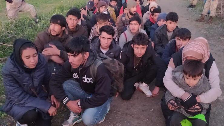 Van'da, tarlada 57 kaçak göçmen yakalandı