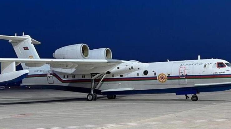 Azerbaycan’ın Marmaris orman yangını için gönderdiği amfibi uçak Muğla’ya geldi