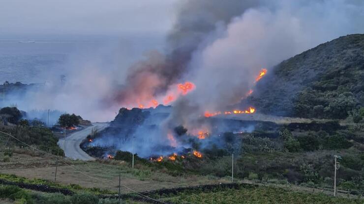 İtalya'nın Pantelleria Adası’nda orman yangını