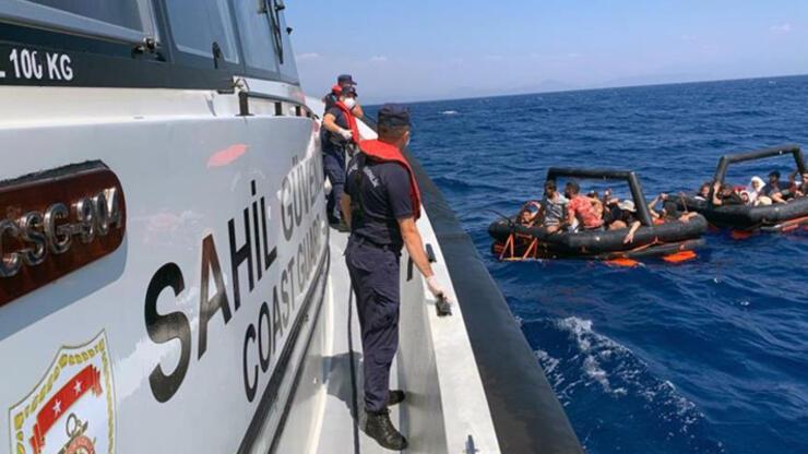 Marmaris’te 65 düzensiz göçmen kurtarıldı