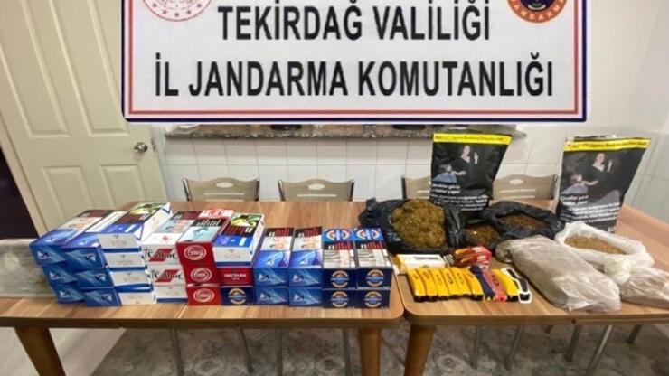 Kaçakçılara jandarma darbesi: Binlerce makaron, kilolarca kaçak tütün ele geçirildi