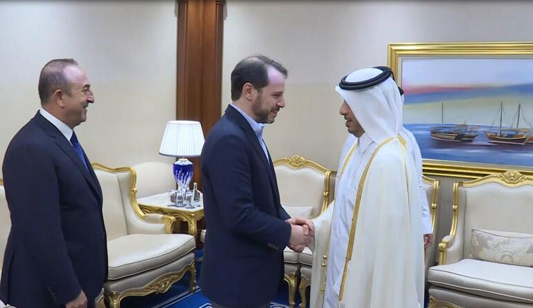Bakanlar Çavuşoğlu ve Albayrak, Katarlı bakanlarla görüştü