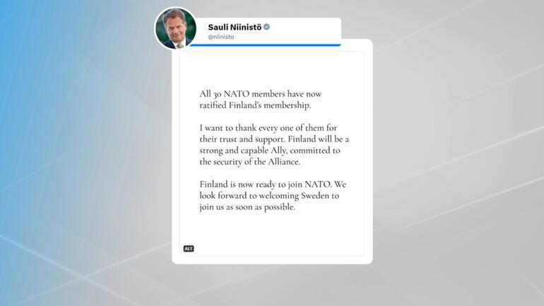 Finlandiya Türkiye onayıyla NATO üyesi